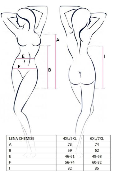 Сорочка приталена з відкритою спиною Passion LENA CHEMISE 4XL/5XL, red, трусики sexstyle | Зображення 6