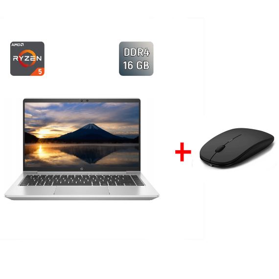 Ультрабук Б-класс HP ProBook 445 G8 / 14" (1920x1080) IPS / AMD Ryzen 5 5600U (6 (12) ядер по 2.3 - 4.2 GHz) / 16 GB DDR4 / 256 GB SSD / AMD Radeon Vega 7 Graphics / Fingerprint / WebCam б/у + Подарок Беспроводная мышь / USB