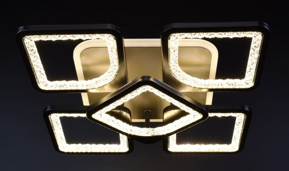 Люстра світлодіодна стельова LED світильник для квартири на стелю лед з пультом 25991 Чорний 11х40х40 см. | Зображення 2