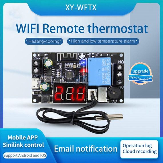 XY-WFTX удаленный WIFI термостат, терморегулятор NTC 10K 0.5M Sinilink | Зображення 1