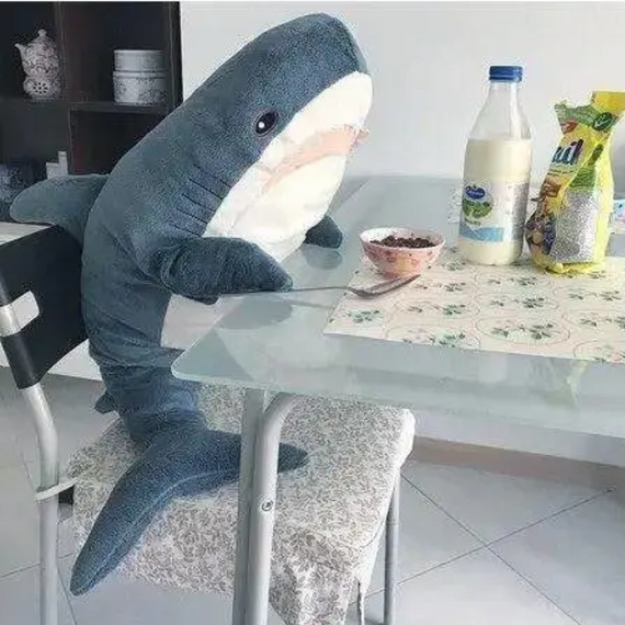 Іграшка плюшева акула 101 см, дитяча іграшка обійма, м'яка та затишна подушка-антистрес