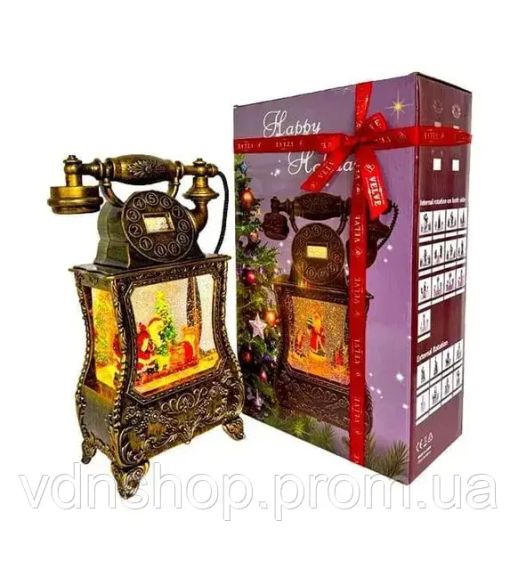 Новорічний ліхтар з Санта-Клауса у формі старовинного телефону 814 | Зображення 1