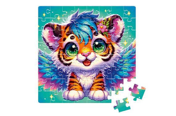 Пазли De.tail. Крилате тигреня. 64 деталі DT1234-02 (укр) Vladi Toys | Зображення 2