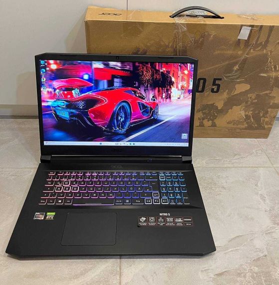 Ігровий ноутбук Acer Nitro 5 AN517-41 / 17.3" (1920x1080) IPS / AMD Ryzen 9 5900HX (8 (16) ядер по 3.3 - 4.6 GHz) / 32 GB DDR4 / 2000 GB SSD / nVidia GeForce RTX 3080, 8 GB GDDR6, 256-bit / WebCam / Коробка б/в | Зображення 1