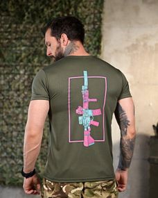 Тактична потовідводяща футболка gun oliva ПП4645