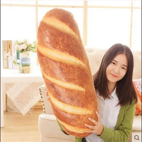 М'яка інтер'єрна іграшка Батон-Хліб подушка обіймашка, подушка-антистрес у формі хліба 61 см