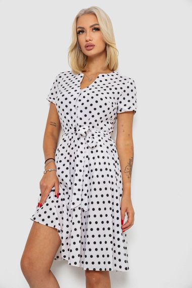 Платье софт с принтом в горох, цвет белый, 230R0032-2 | Зображення 2