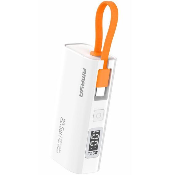 Портативное ЗУ Power Bank Amaya FD39 22.5W with display and cable 5000 mAh White