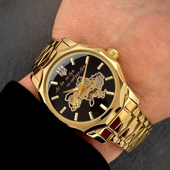 Чоловічий годинник Awarder 024 Не забуду дім Gold-Black | Зображення 3