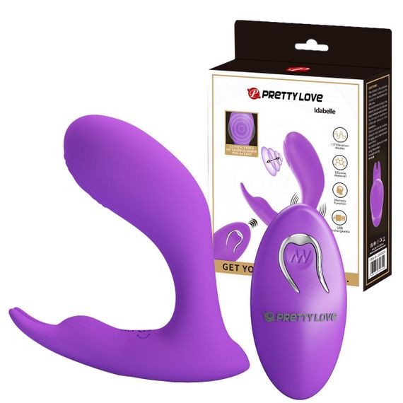 Вібростимулятор PRETTY LOVE Idabelle Purple, 12 vibration functions 12 pulse wave settings Wireless Sex Aura
