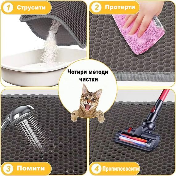 Коврик для кошачьего туалета серый 30х30см. Эва коврик под кошачий туалет | Зображення 5