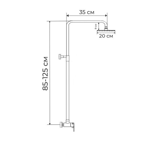 Душевая колонна со смесителем Mixxus EKA-003-J (с нерж. стали) (MI2823) | Зображення 2