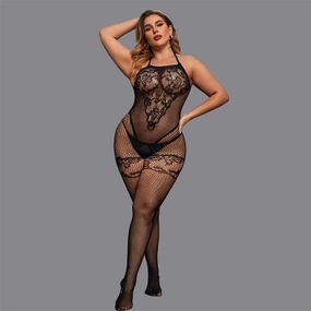 Эротический бодистокинг с открытыми зонами, универсальный размер для L-XXL, черный, подходит на рост 150-180 см