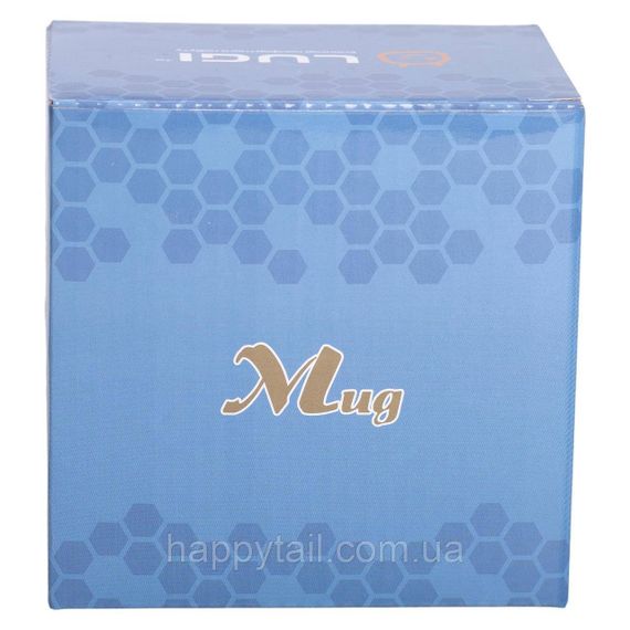 Кружка фарфоровая 400 (мл) с серебристым ободком и ручкой Бежевая RX-N231315BE | Зображення 4