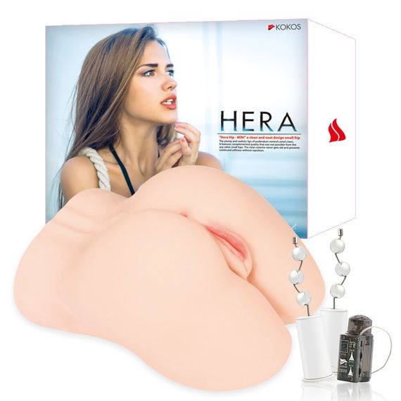 Мастурбатор Kokos Hera Hip Real 2WayPlus з функцією масажу та вібрацією | Зображення 6