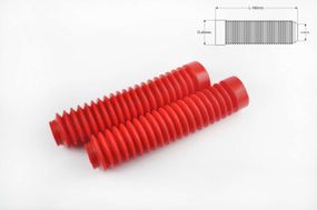 Гофры передней вилки (пара)   универсальные   L-190mm, d-30mm, D-45mm   (красные)   MZK