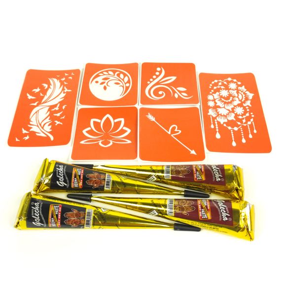 Набор хны с трафаретами для био-тату №3 henna-set-03 | Зображення 2