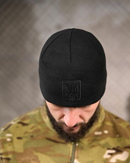 Шапка чорна Герб ВТ7670 | Зображення 1