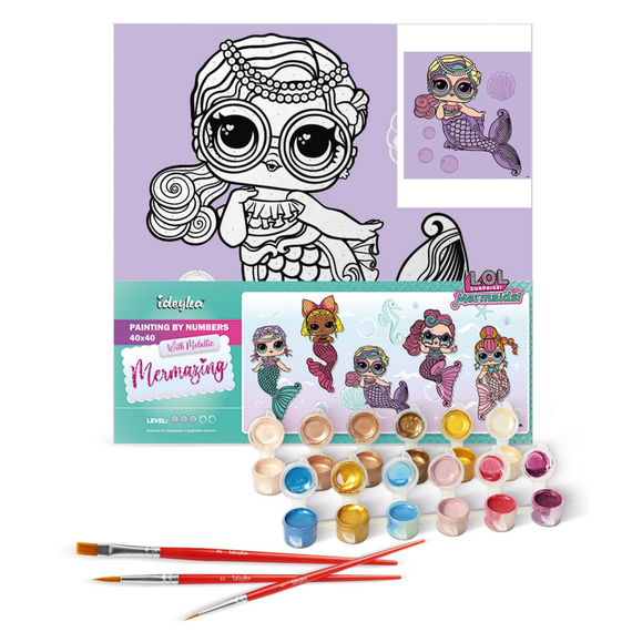 Картина за номерами "L.O.L. Surprise! Mermaids Miss Sea" KHO6263, 40х40 см | Зображення 1