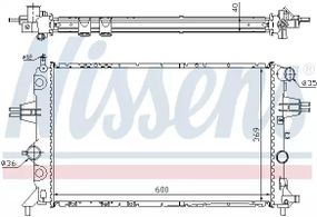 Радіатор охолодження двигуна VAUXHALL ASTRAVAN, OPEL ASTRA, NISSENS (63249A)