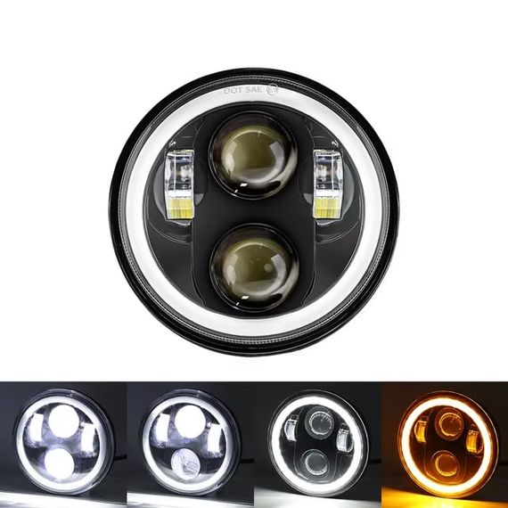 Світлодіодна фара StarLight JR-5,7" DRL+поворот ВАЗ 2106, BMW, Альфа (∅144мм) | Зображення 3