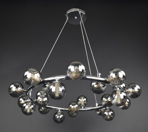 Люстра підвісна на 25 лампочок 27785 Хром 40-170х72х72 см. | Зображення 4