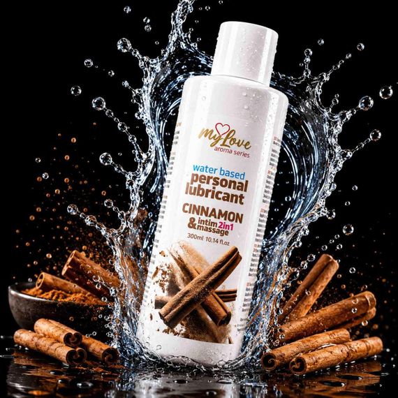 2в1 лубрикант и массажный гель - MyLove Aroma Series Intim&Massage Cinnamon, 300 мл Sex Aura | Зображення 1