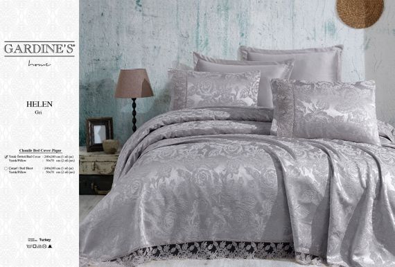 Покривало Gardines 240х260 см Helen сіре