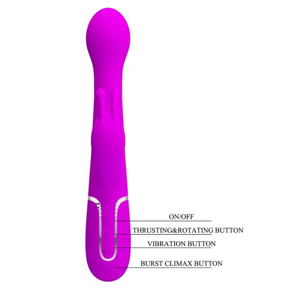 Вібромасажер із поступальним рухом серії Pretty Love - Dejon Twinkled Purple 7 vibration functions 4 rolling functions sexstyle | Зображення 12