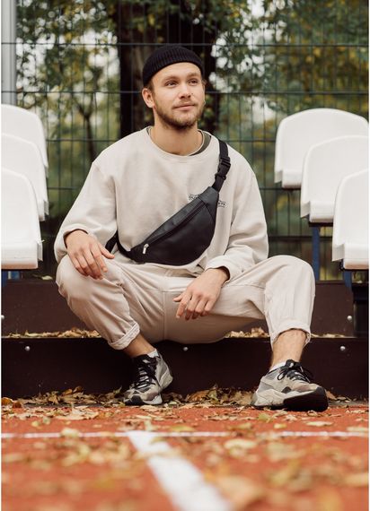 Поясна сумка бананка Sambag Soho BSHm чорний 33 х 14 см (82111001m) | Зображення 1