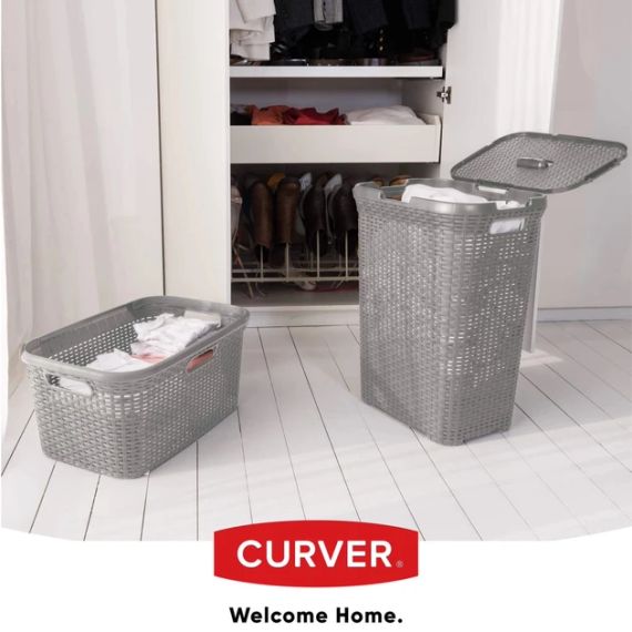 Корзина для белья пластиковая Curver Natural Style 60 л 00707 светло-серая, прочная и удобная | Зображення 4