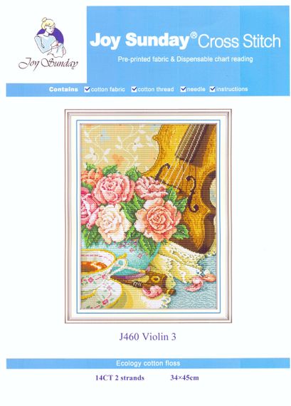Набір для вишивання за нанесеною на канву схемою "Violin 3". AIDA 14CT printed 34*45 см | Зображення 1
