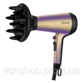 Електричний фен для волосся з дифузором DARIO DHD9222 2200Вт, Фен для волосся з іонізацією OH-10