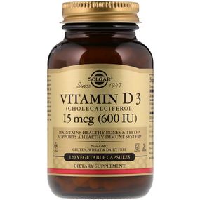 Витамин D Solgar Vitamin D3 (Cholecalciferol) 600 IU 120 Veg Caps