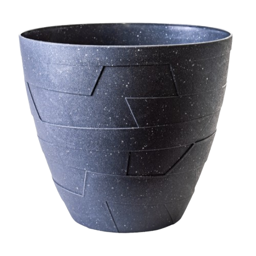 Вазон Керамо зі вставкою 36,5*32,5см граніт бетон Алеана | Зображення 2