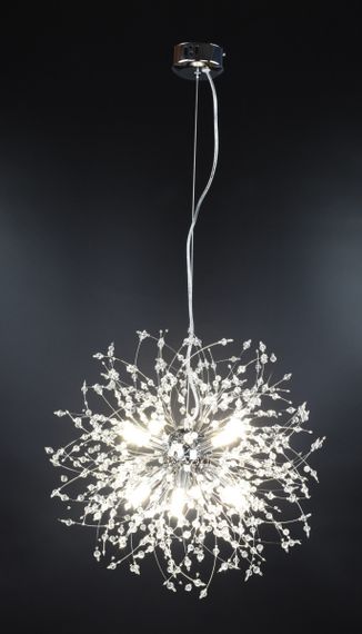 Люстра підвісна на 8 лампочок 26480 Хром 50-160х45х45 см. | Зображення 1