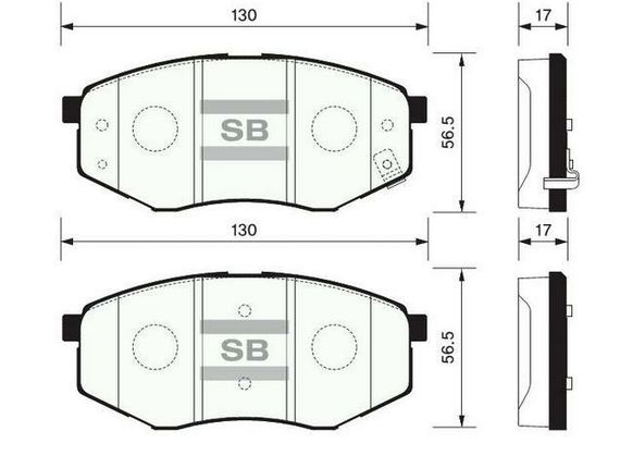 Колодки передні гальмівні Sonata (YF), Hi-Q (SP1374) (58101-0ZA00) | Зображення 1
