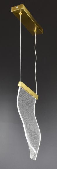 Люстра світлодіодна підвісна LED світильник для квартири на стелю лед 26909 Латунь 35-200х6х24 см. | Зображення 8