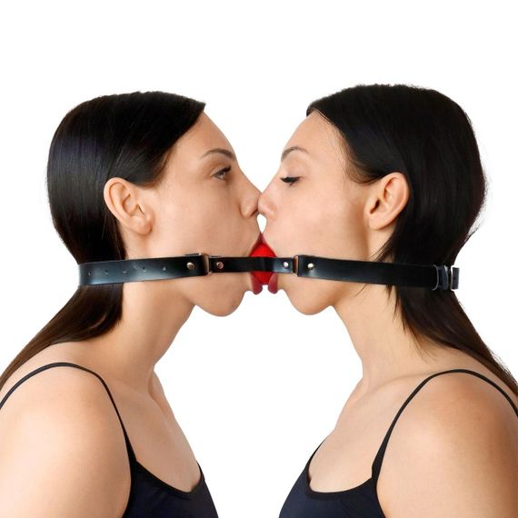 Подвійний кляп Art of Sex - Twins, натуральна шкіра Sex Aura