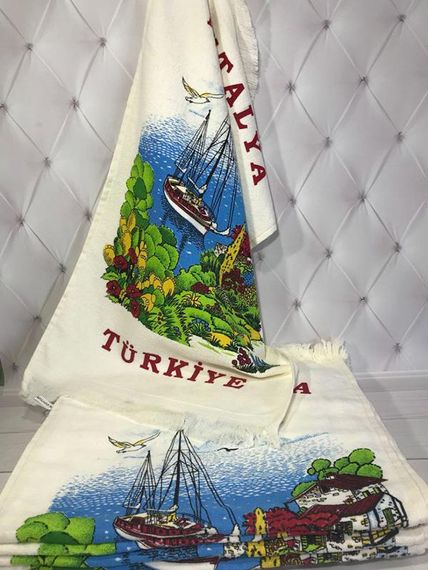 Набір 12 кухонних рушників Art of Sultana Antalya Harbor 40х60 махра/велюр | Зображення 1