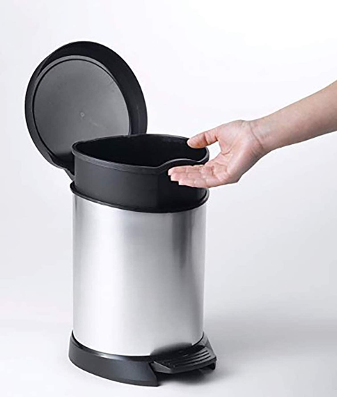 Контейнер для сміття з педаллю Curver (Курвер) Deco bin 5 л (02160) Сріблястий | Зображення 2