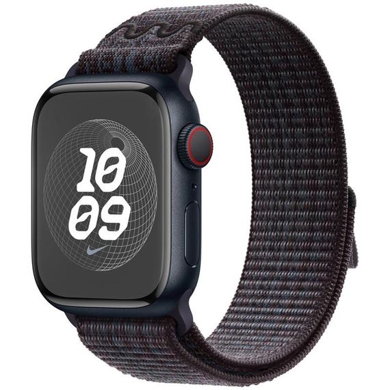 Ремешок Nylon Sport Loop для Apple Watch 38/40/41/42mm(ser.10) Black / Blue | Зображення 1