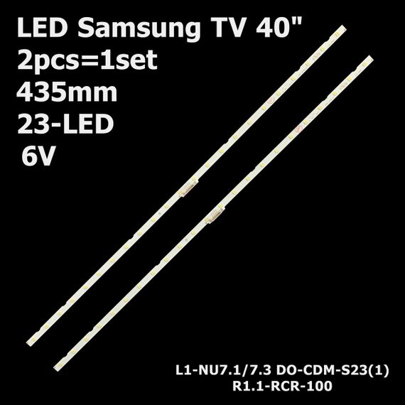 LED підсвітка Samsung TV 40" 435mm 23-led AOT-40-NU7100F CY-NN040HGLV3V L1-NU7.1/1.3 LM41-00550A 2шт.
