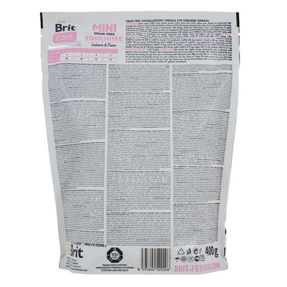 Корм сухий Brit Care Grain Free Mini Yorkshire для йоркширських тер’єрів з лососем та тунцем 400 г | Зображення 2