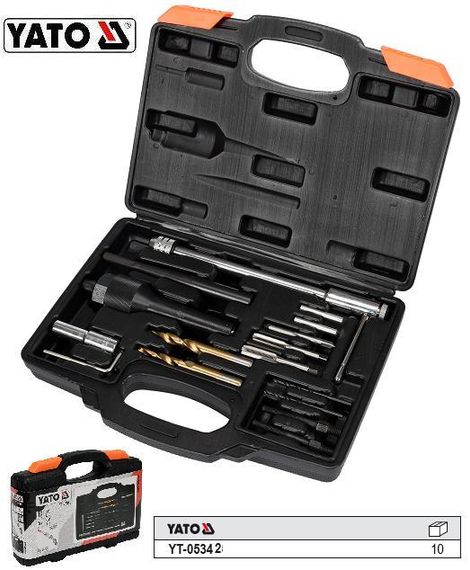Набор демонтажа поврежденных свечей накаливания YATO Польша 3/8" 16 штук YT-05342