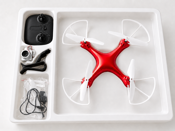 Квадрокоптер з камерою та пультом керування / Дрон зі стабілізацією Drone X8 Червоний | Зображення 3