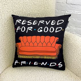Подушка габардинова з принтом Reserved for good friends 40x40 см (4P_DR004)