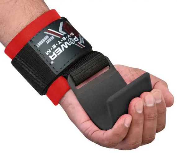 Гаки для тяги на зап'ястя Power System PS-3310 Hardcore Hooks Black/Red (PS-3310_Black-Red) | Зображення 1