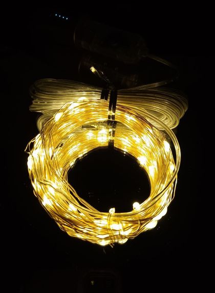 Гирлянда от USB "светодиодные капли" 10м, 100LED, тёплый белый, 8 режимов + пульт | Зображення 2