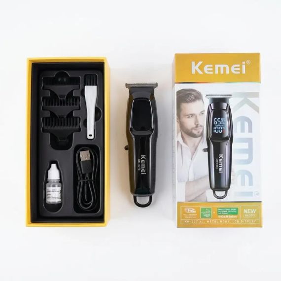 Машинка для стрижки, 3 насадки, USB-C, Kemei KM-2273, Чорний / Акумуляторна машинка для стрижки волосся / Бездротовий тример | Зображення 8